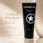 Ouch! by Shots Clitorale Gel 100 ml in zwarte tube met witte sterprint en tekst Verfijnde stimulatie