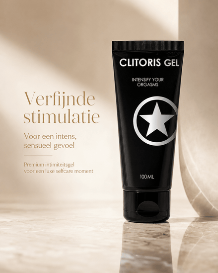 Ouch! by Shots Clitorale Gel 100 ml in zwarte tube met witte sterprint en tekst Verfijnde stimulatie