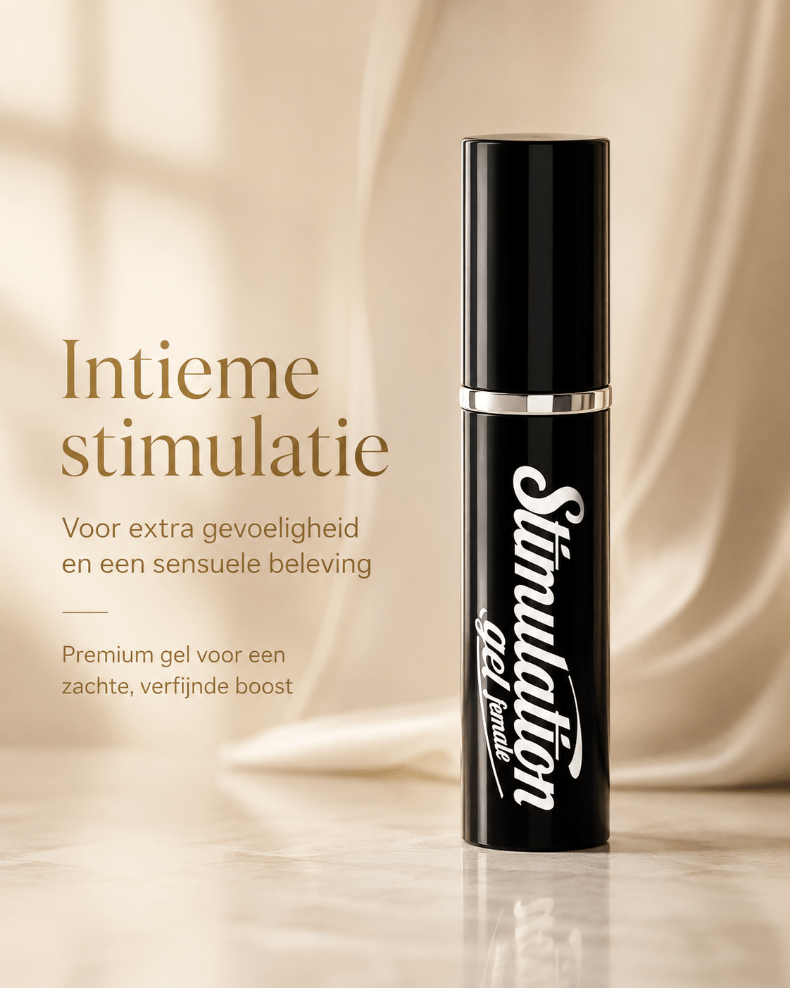 Pharmquests Female Spray Stimulatiegel 5 ml in zwarte flacon met witte tekst en tekst Intieme stimulatie