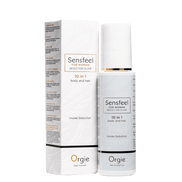 Verpakking en fles Orgie Sensfeel hair & body emulsion 100 ml – met feromonen