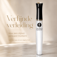 Shunga Divine Oral Lipgloss Aardbei Sprankelende Wijn 10 ml in witte flacon met zwarte dop en goudaccent