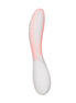 Witte LELO MONA Spectra met rood verlichte leds langs de gebogen schacht