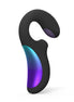 Zwarte LELO ENIGMA Double Sonic met gebogen stimulator en glanzend blauw-paars accent
